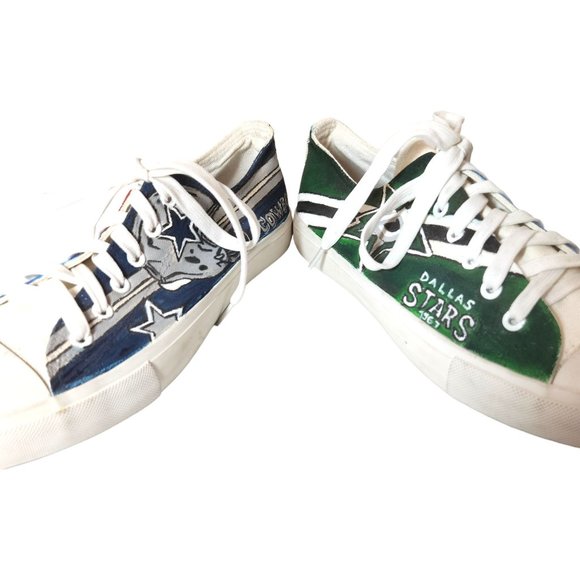 DALLAS MAVS Texas Rangers DALLAS COWBOYS Dallas Stars Custom Sneakers OOAK - Picture 11 of 15